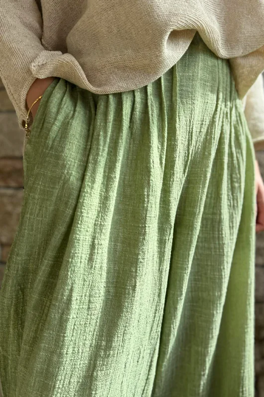 Loom & Thread Pin Tuck Pant Washed Lawn /41=